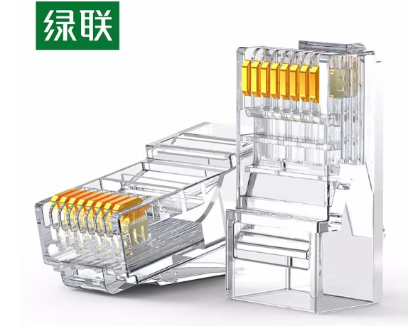 绿联(UGREEN)30156 超五类水晶头 30U加厚镀金千兆网络接头 RJ45工程级8P8C电脑网线连接器 Cat5e接头 100个装